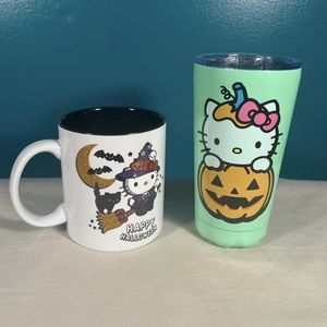 Hello Kitty Happy Halloween Mug Set Drink Cup Tumbler Coffee Trick Or Treat